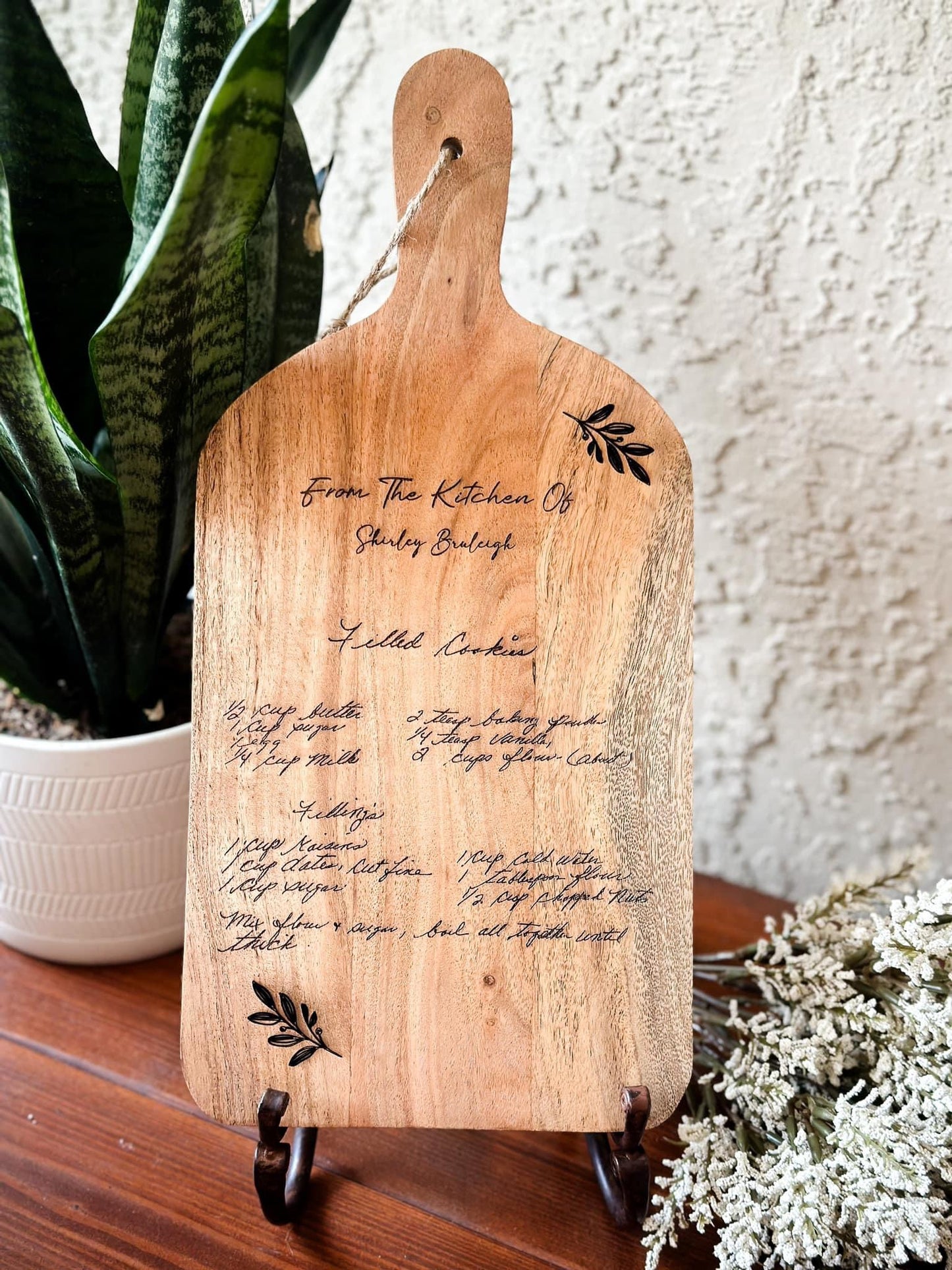 Handwritten Recipe Cutting Board