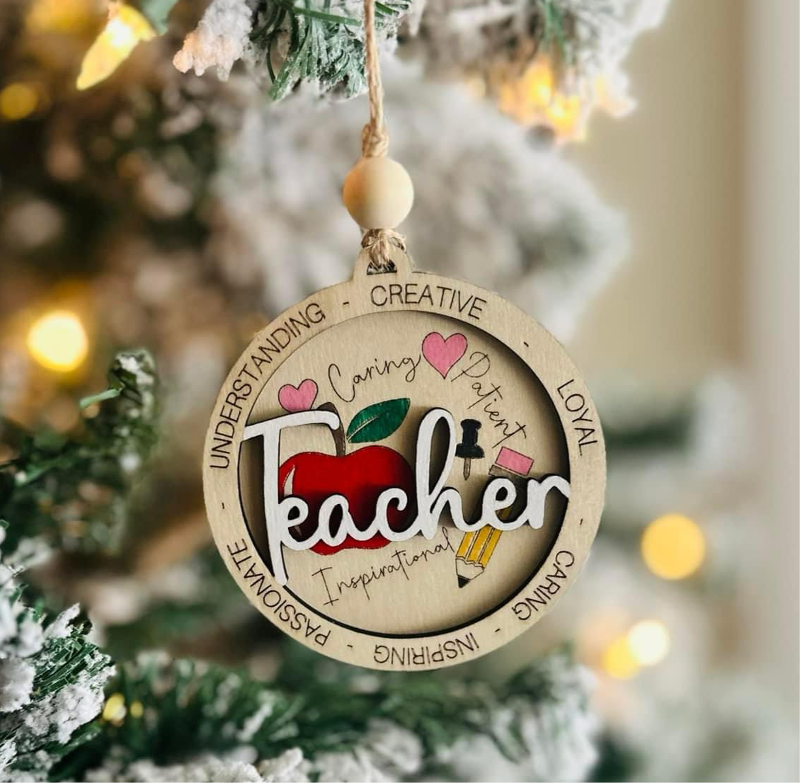 Teacher Ornament- Hand Painted