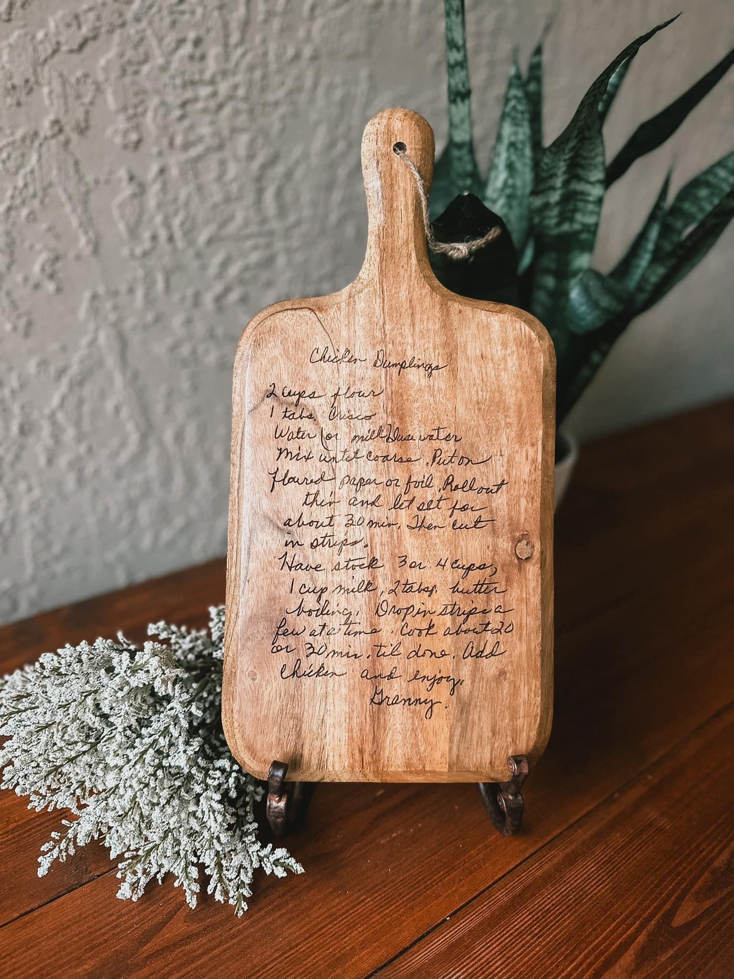 Handwritten Recipe Cutting Board