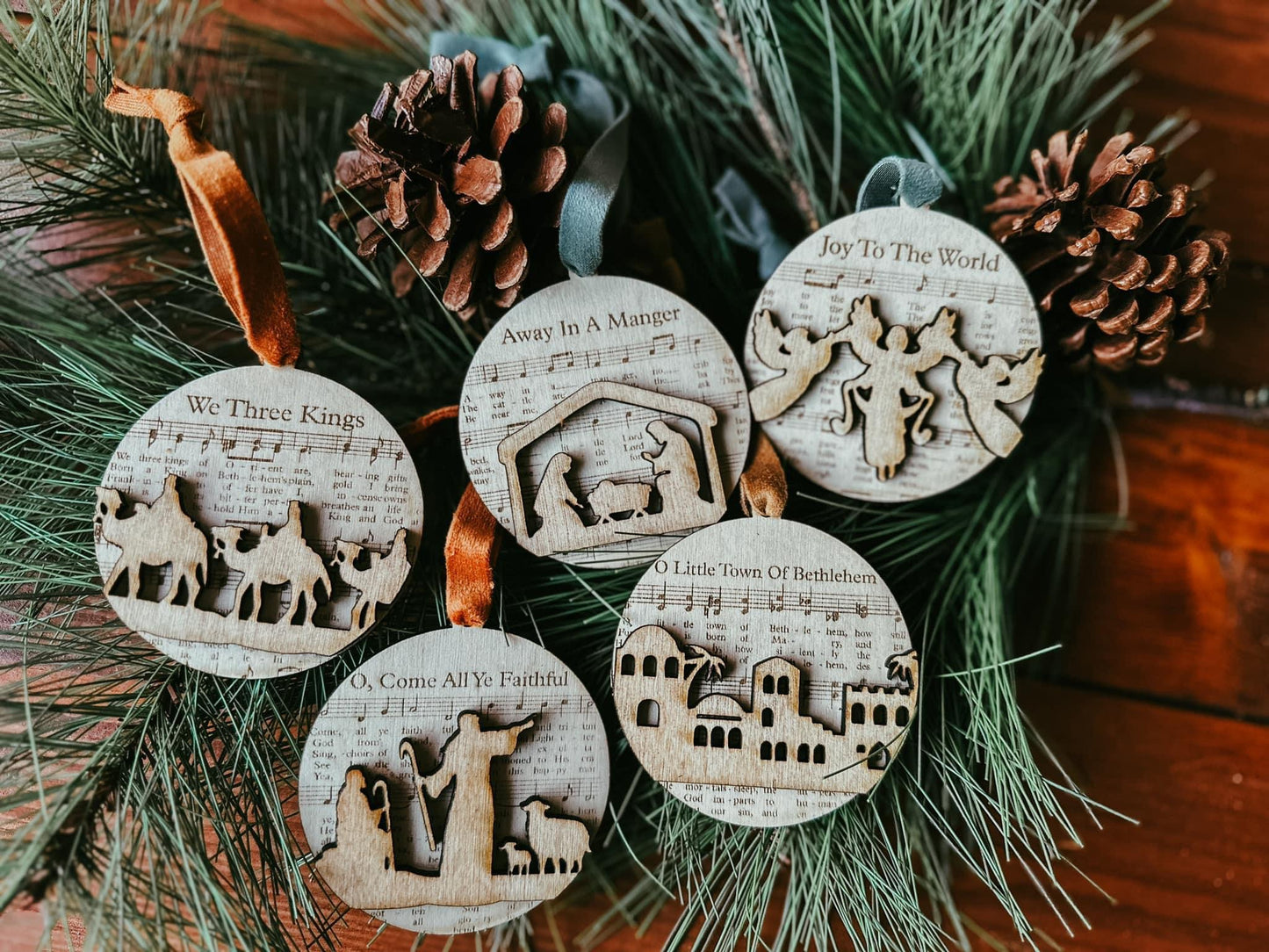 Sheet Music Ornaments (Set of 5)