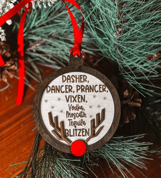 Boozy Reindeer Ornament