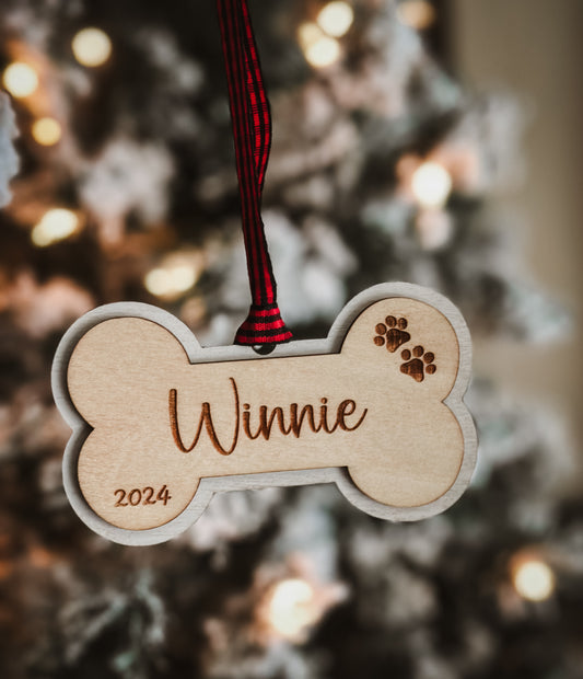 Dog Bone- Personalized Ornament