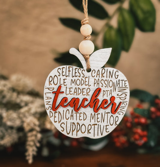 Teacher Apple Ornament