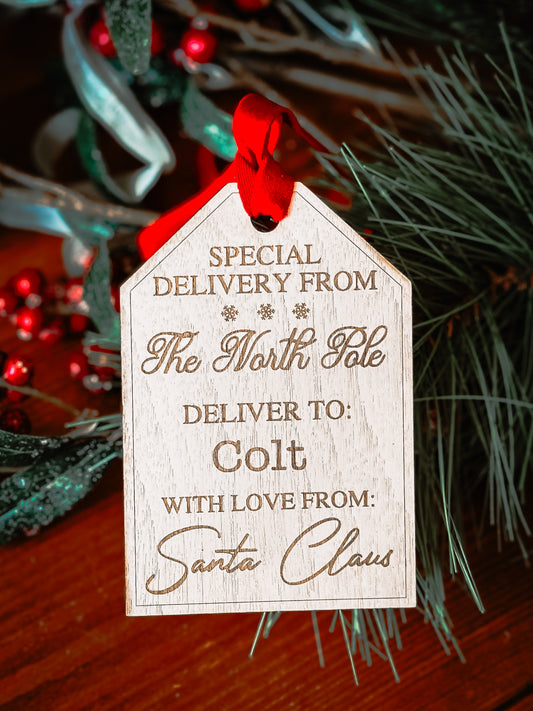 North Pole Gift Tag- Personalized  (Set of 5)